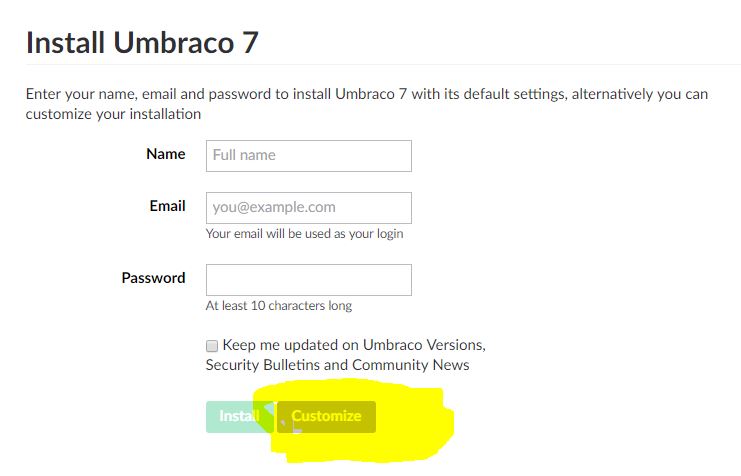 Umbraco config form