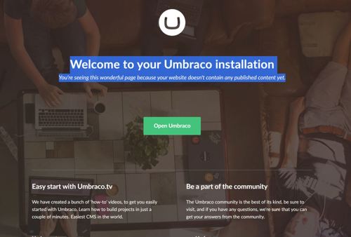 Umbraco default page