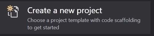 Create new project option