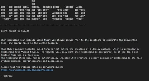 NuGet UmbracoCms package installed